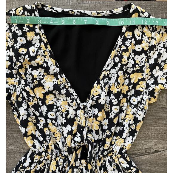 Abercrombie & Fitch Floral High-Low Flare Midi Dress Pocket Boho Bohemian XS - Picture 11 of 15